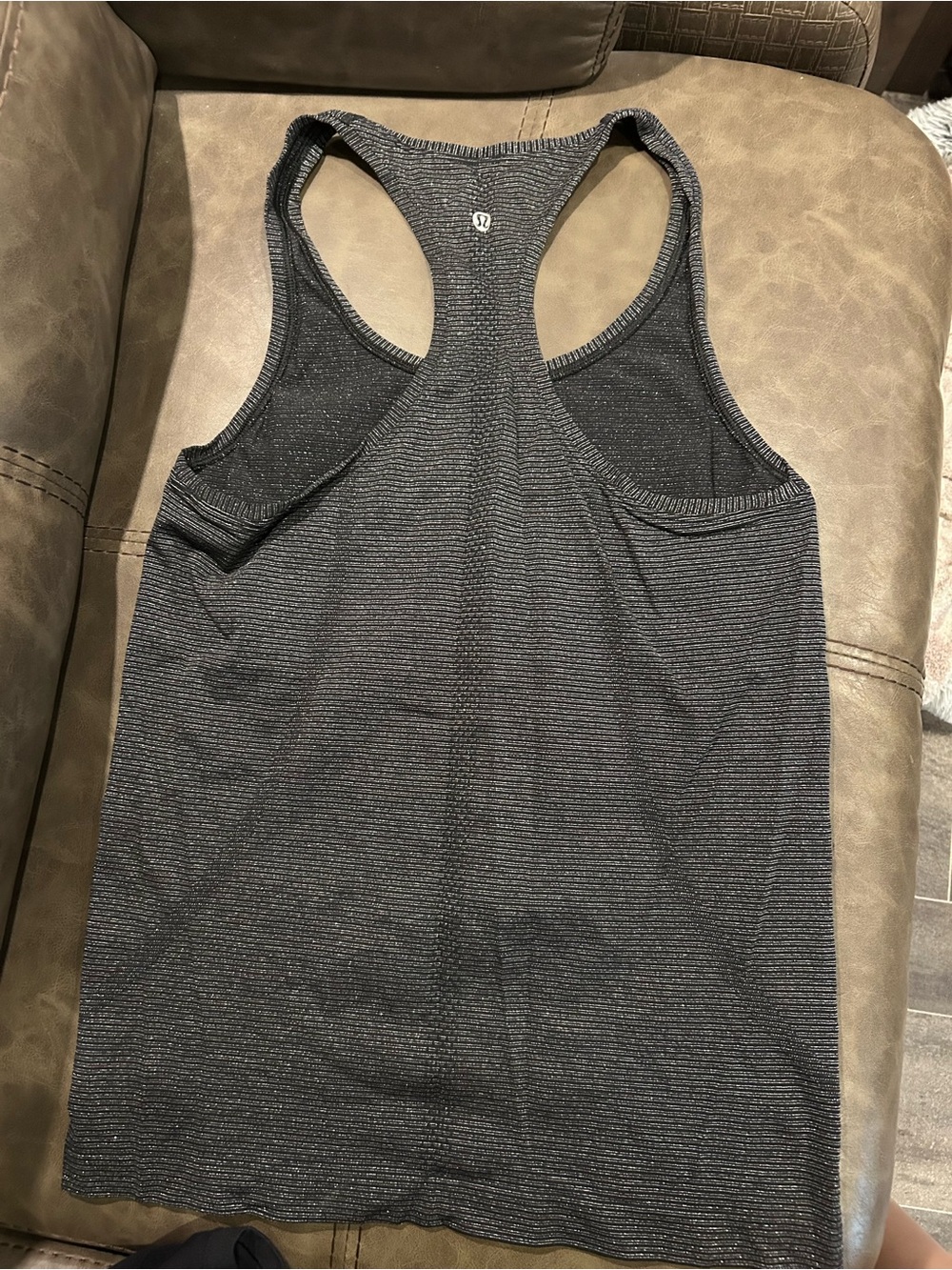 lululemon athletica Charcoal Striped Racerback Tank - Picture 3 of 3